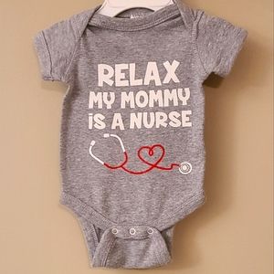 Grey "Nurse" short sleeved onesie/bodysuit